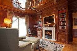 Luxury library in solid cherry wood
